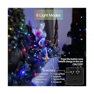 suddus Paquete de 2 tiras de luces solares de 33 pies_2