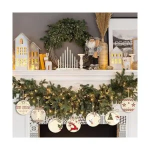 Jetec 120 círculos de madera redondos sin terminar con_6