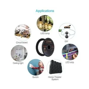 Zarivy Cable rojo y negro de calibre 18 de 50 pies con_6