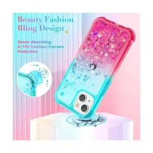 Ruky Funda compatible con iPhone 13 con purpurina funda_5