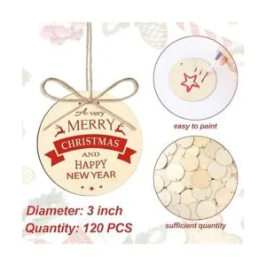 Jetec 120 círculos de madera redondos sin terminar con_2