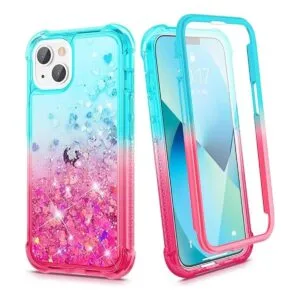 Ruky Funda compatible con iPhone 13 con purpurina funda_1