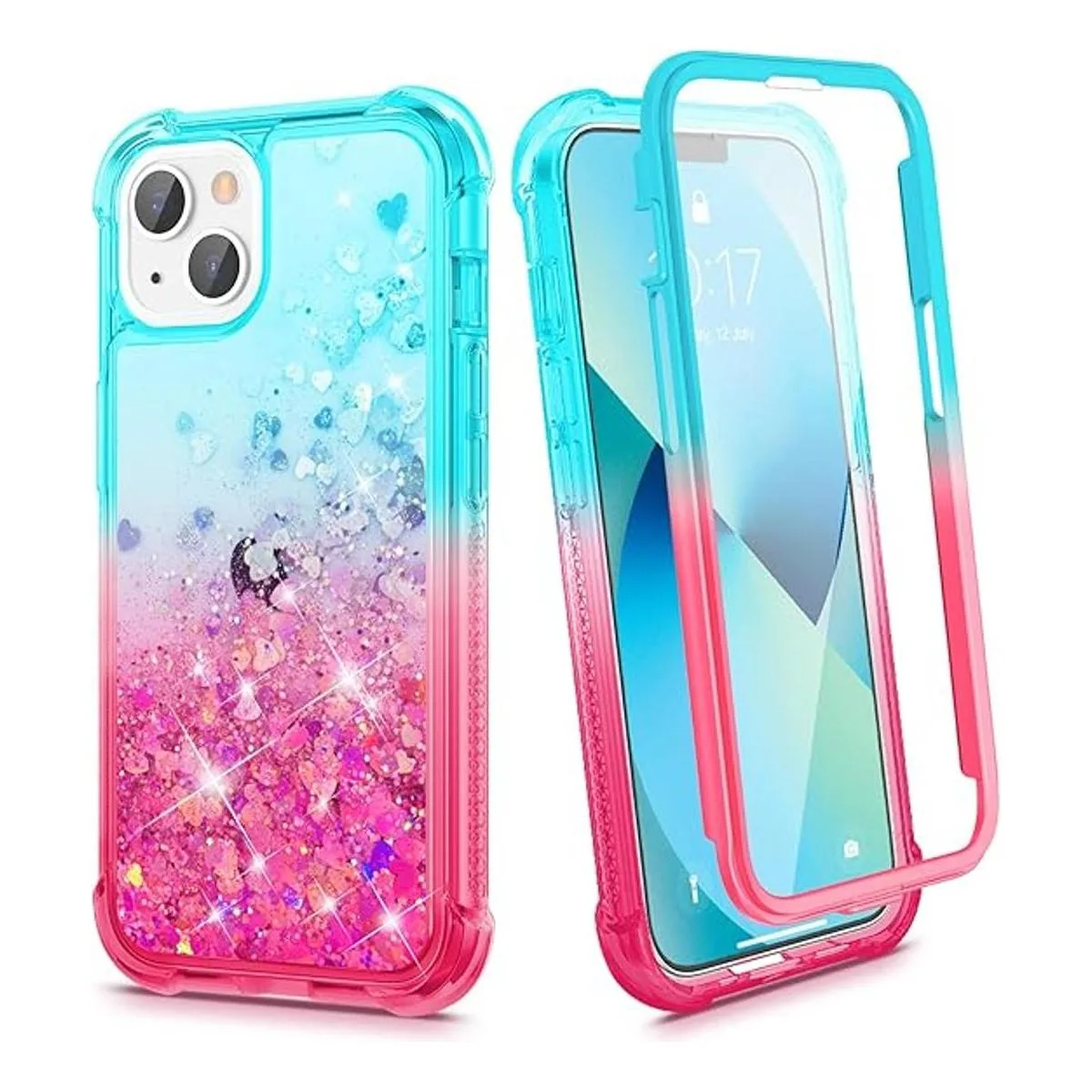 Ruky Funda compatible con iPhone 13 con purpurina funda_1