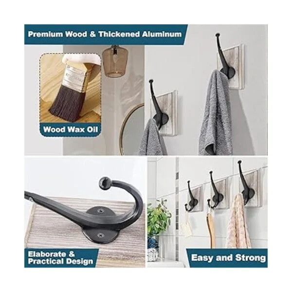 Lomuke Ganchos para toallas para baño montaje en pared_4