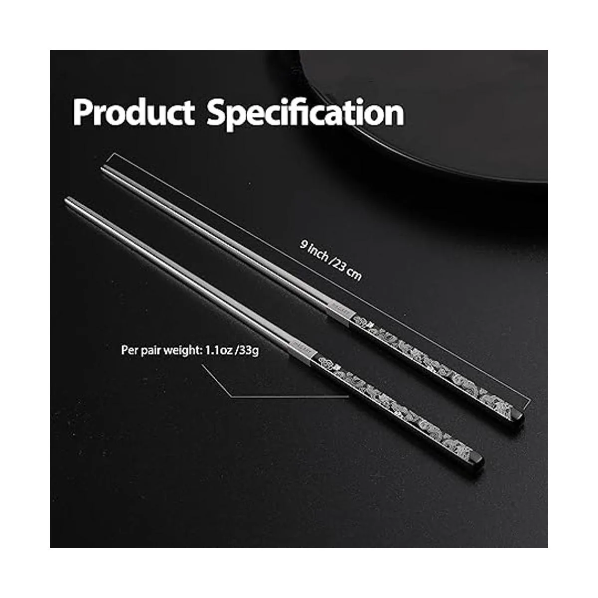 Hagary Dragon Palillos de metal reutilizables diseñados_6