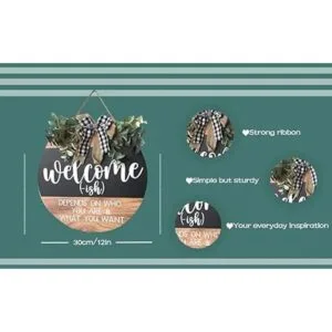 Letrero de bienvenida para decoración de puertas coronas_7