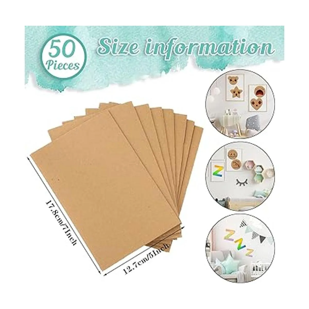 Zonon Paquete de 50 hojas de cartón corrugado marrón_2