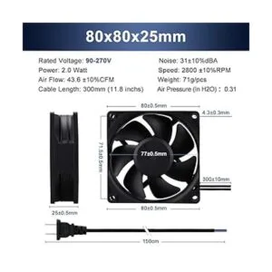 Wathai EC Ventilador de refrigeración sin escobillas 110 V_2