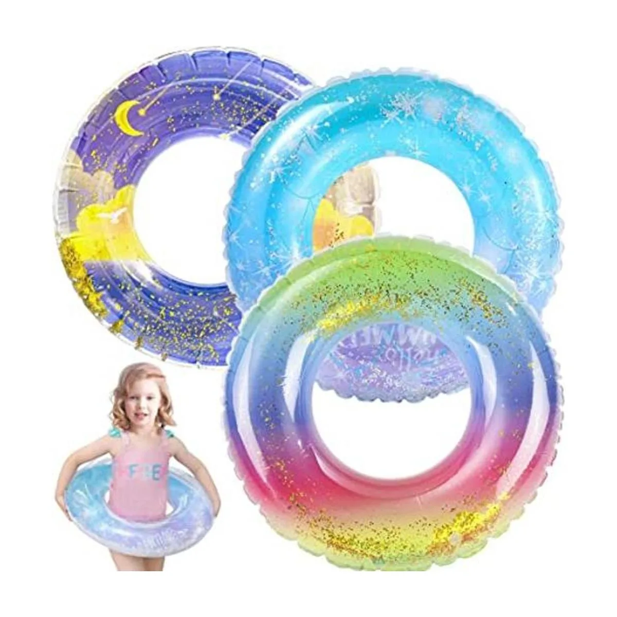 Flotadores de piscina para niños paquete de 3 anillos de_1