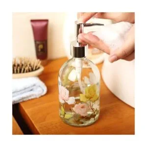 A Ting Dispensador de jabón de vidrio floral y mariposa_3
