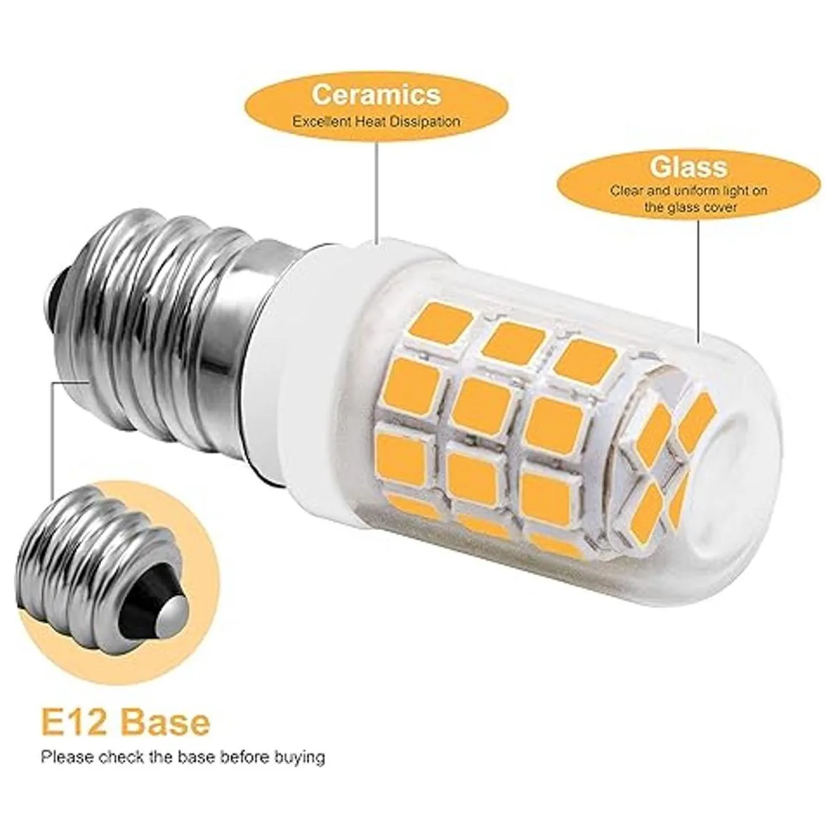 E12 Bombilla LED de 3 W con base de candelabro de 3000 K_2
