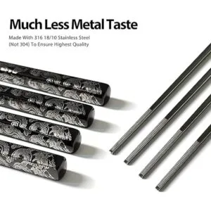 Hagary Dragon Palillos de metal reutilizables diseñados_3