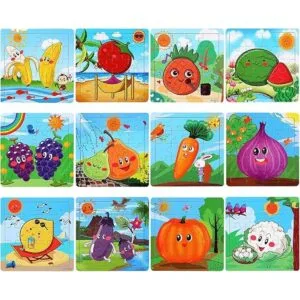 SANNIX Paquete de 12 rompecabezas de madera rompecabezas_3