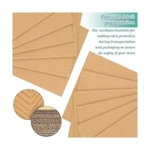 Zonon Paquete de 50 hojas de cartón corrugado marrón_4