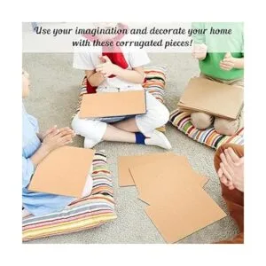 Zonon Paquete de 50 hojas de cartón corrugado marrón_6