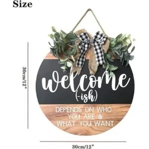 Letrero de bienvenida para decoración de puertas coronas_4
