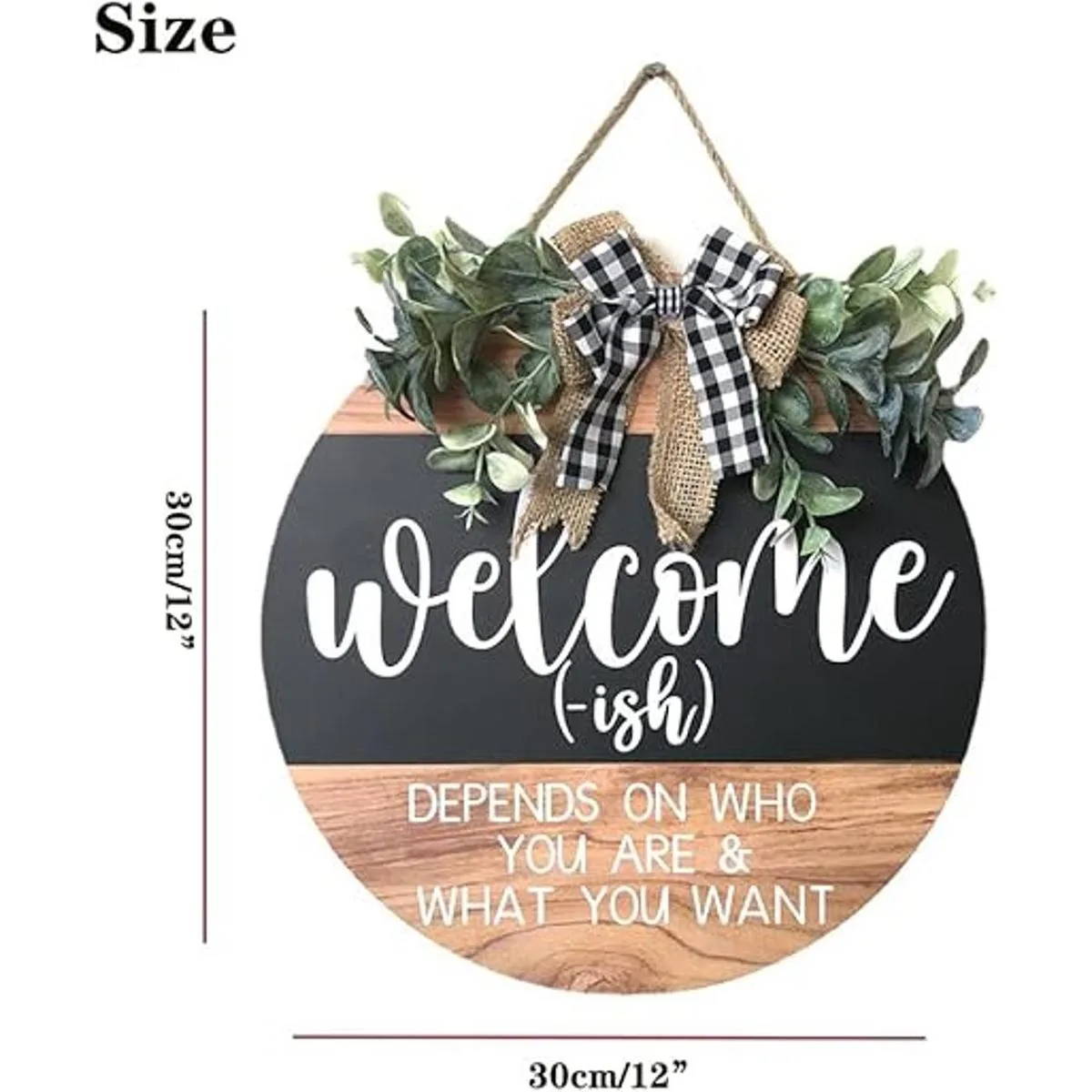 Letrero de bienvenida para decoración de puertas coronas_4