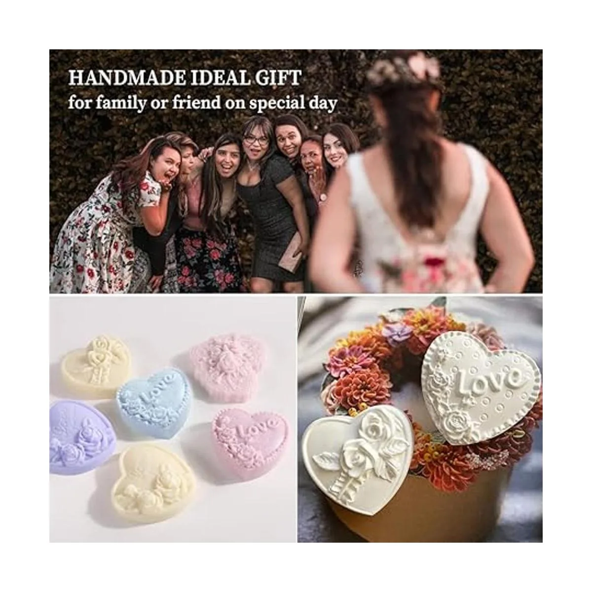 Molde de silicona con forma de corazón rosa 4 tipos de_5