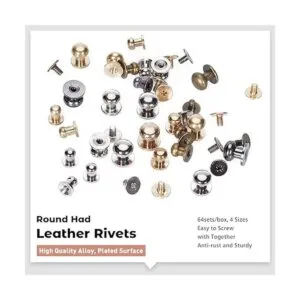 PH PandaHall Juego de 64 botones de metal con remaches de_5