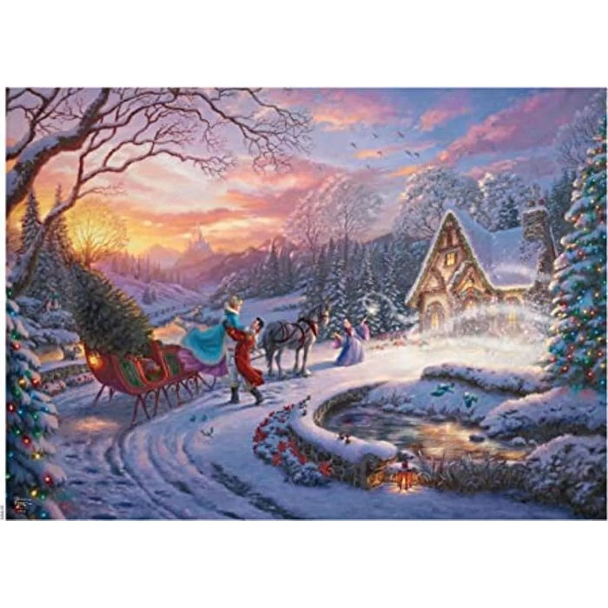 Ceaco Thomas Kinkade Holiday Cenicienta trayendo a casa_1