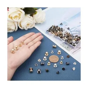 PH PandaHall Juego de 64 botones de metal con remaches de_3