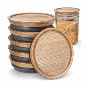 SKYBD Paquete de 6 tapas de almacenamiento de madera de_1