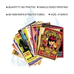 Woonkit 60 pósteres vintage de banda de rock para estética_4