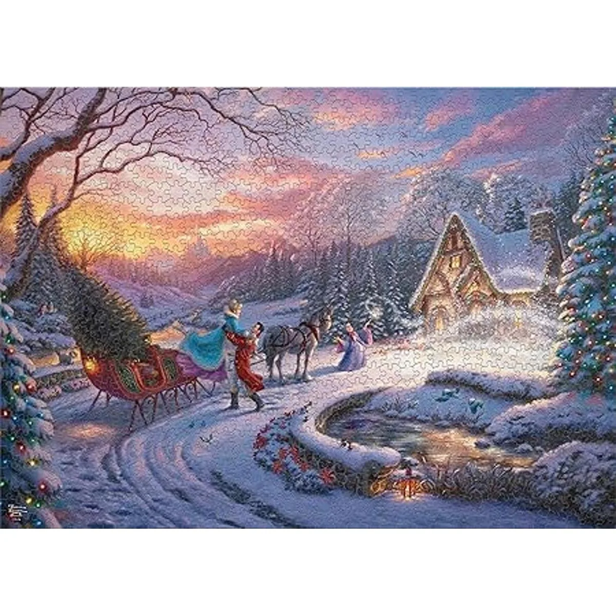 Ceaco Thomas Kinkade Holiday Cenicienta trayendo a casa_6