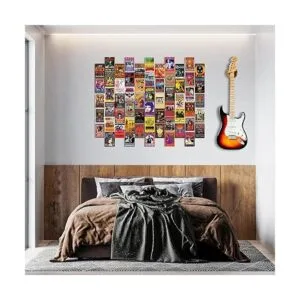 Woonkit 60 pósteres vintage de banda de rock para estética_6