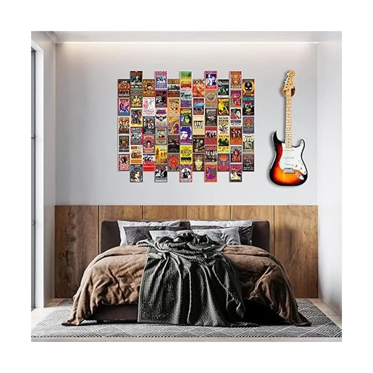 Woonkit 60 pósteres vintage de banda de rock para estética_6