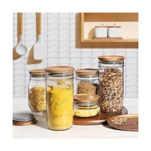 SKYBD Paquete de 6 tapas de almacenamiento de madera de_5