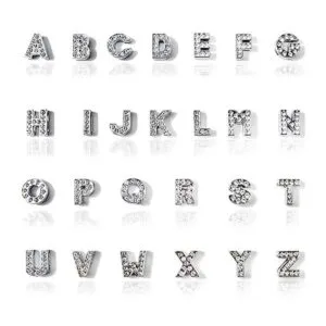 NSBELL 130 dijes de letras del alfabeto AZ con diamantes_1