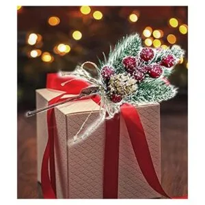 LEBERY 8 piezas de bayas de Navidad tallos rojos de pino_4