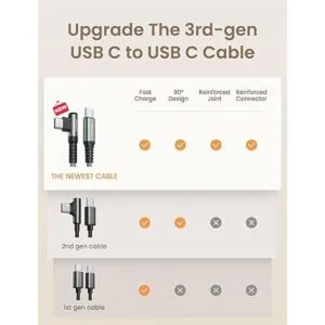 Cable USB C a USB C de 60 W 3.1 A paquete de 2 10 pies_2
