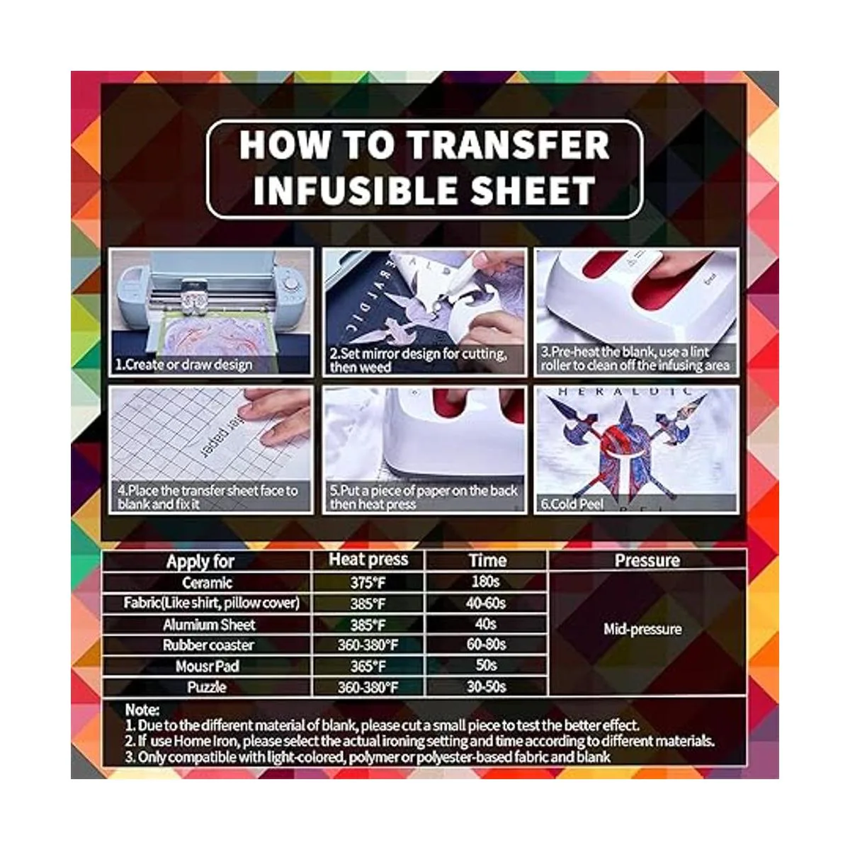 Hojas de tinta de transferencia infusibles 12 piezas de_6