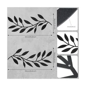 2 piezas de metal para decoración de pared de hoja de_2