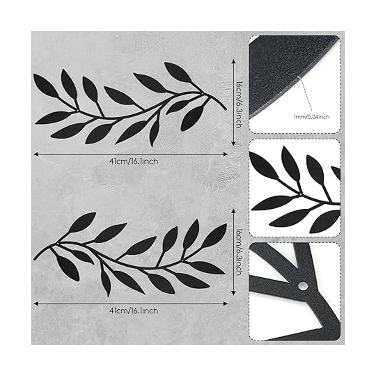 2 piezas de metal para decoración de pared de hoja de_2