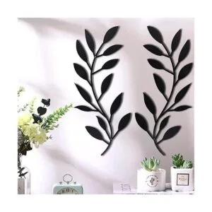 2 piezas de metal para decoración de pared de hoja de_3