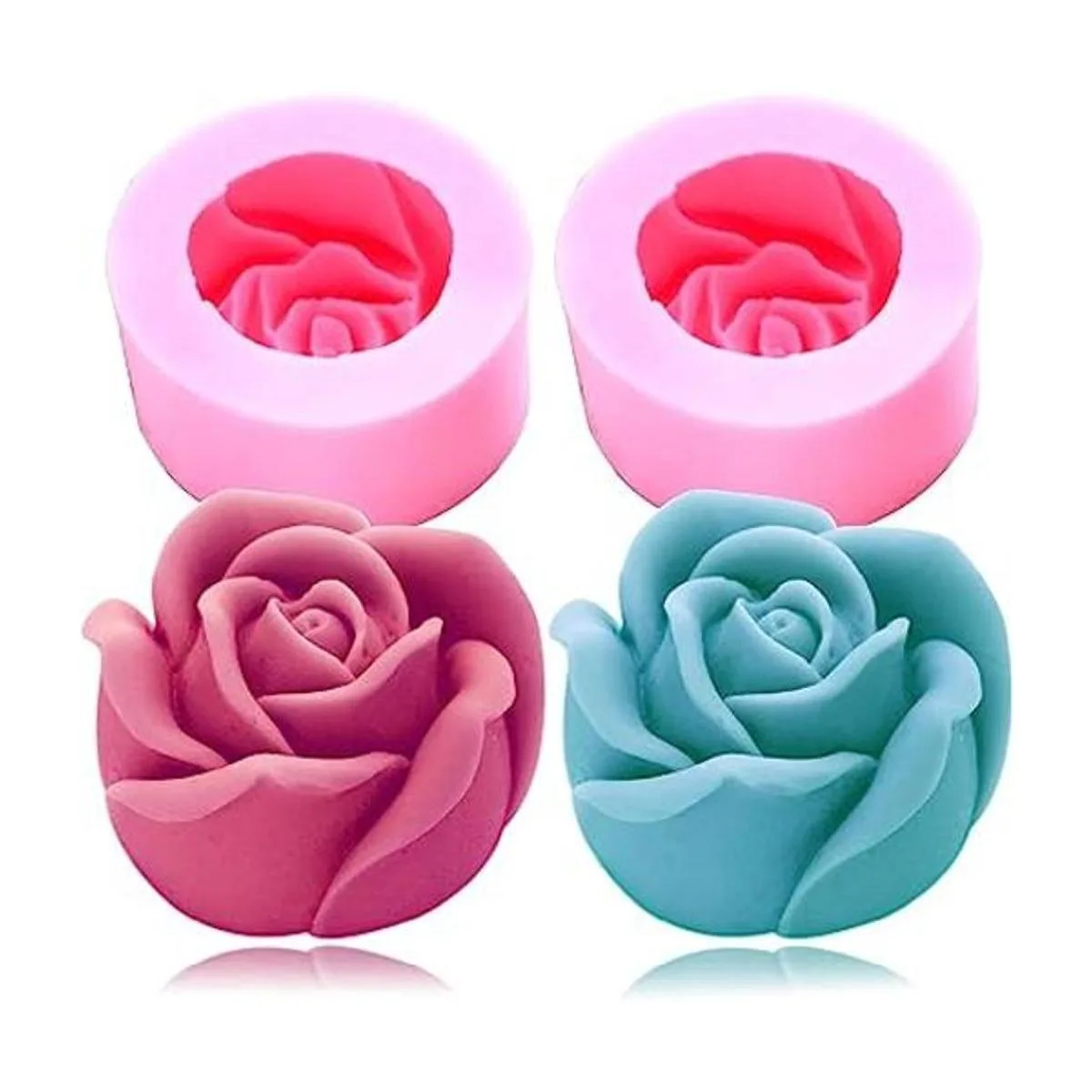 Moldes de silicona 3D 2 piezas de molde de vela de resina_1