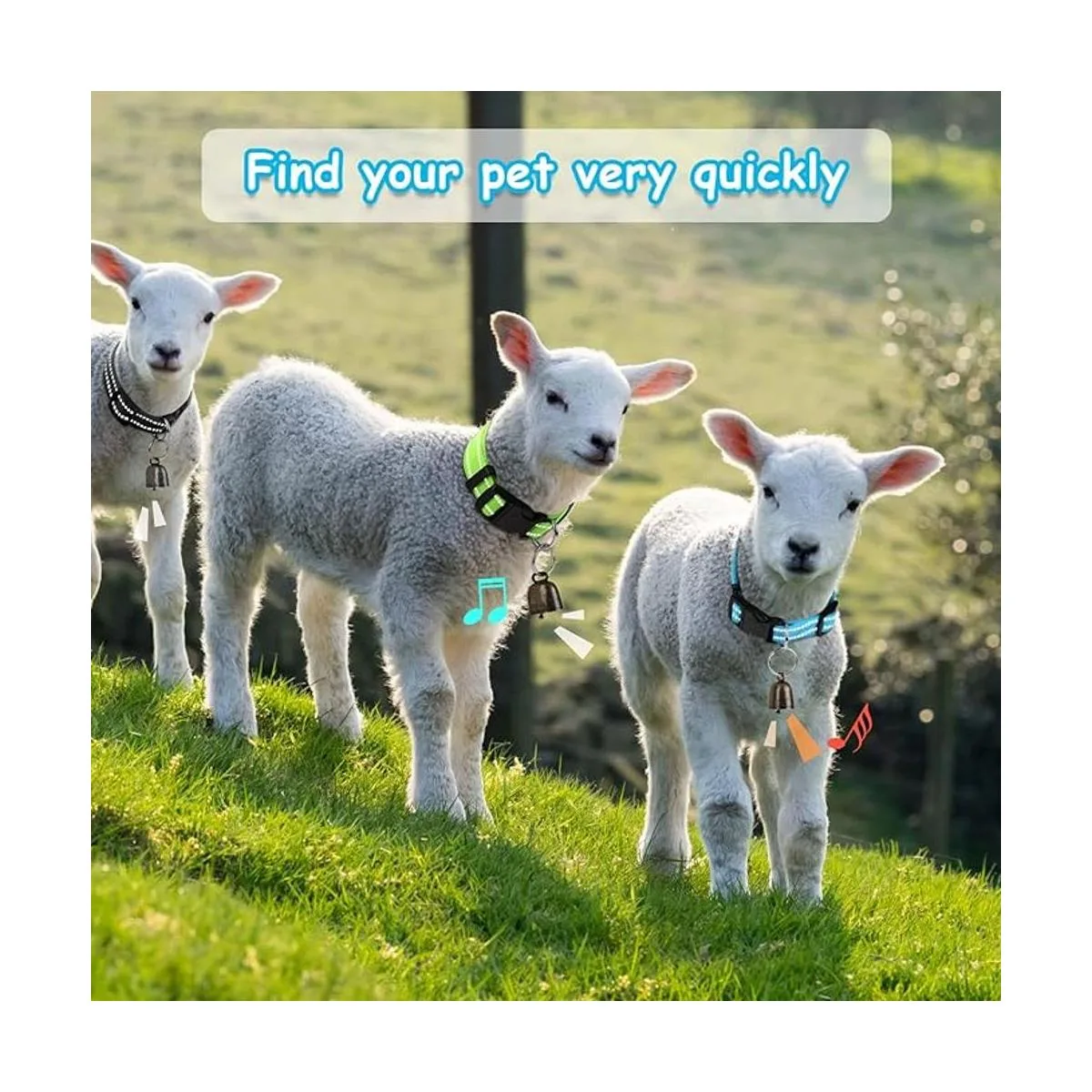 GINDOOR 5 Pack Reflective Goat Collars with Bells Cow_6