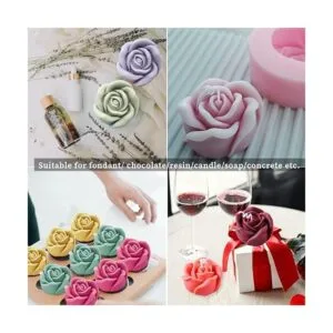 Moldes de silicona 3D 2 piezas de molde de vela de resina_4