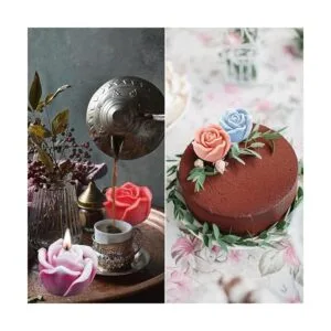 Moldes de silicona 3D 2 piezas de molde de vela de resina_5