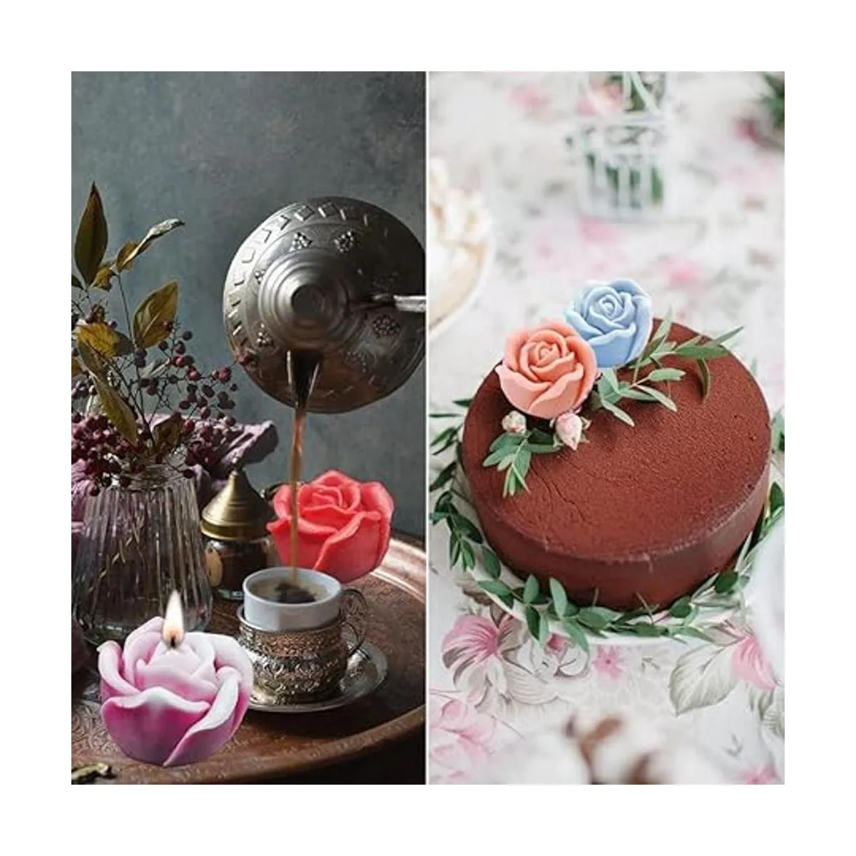 Moldes de silicona 3D 2 piezas de molde de vela de resina_5