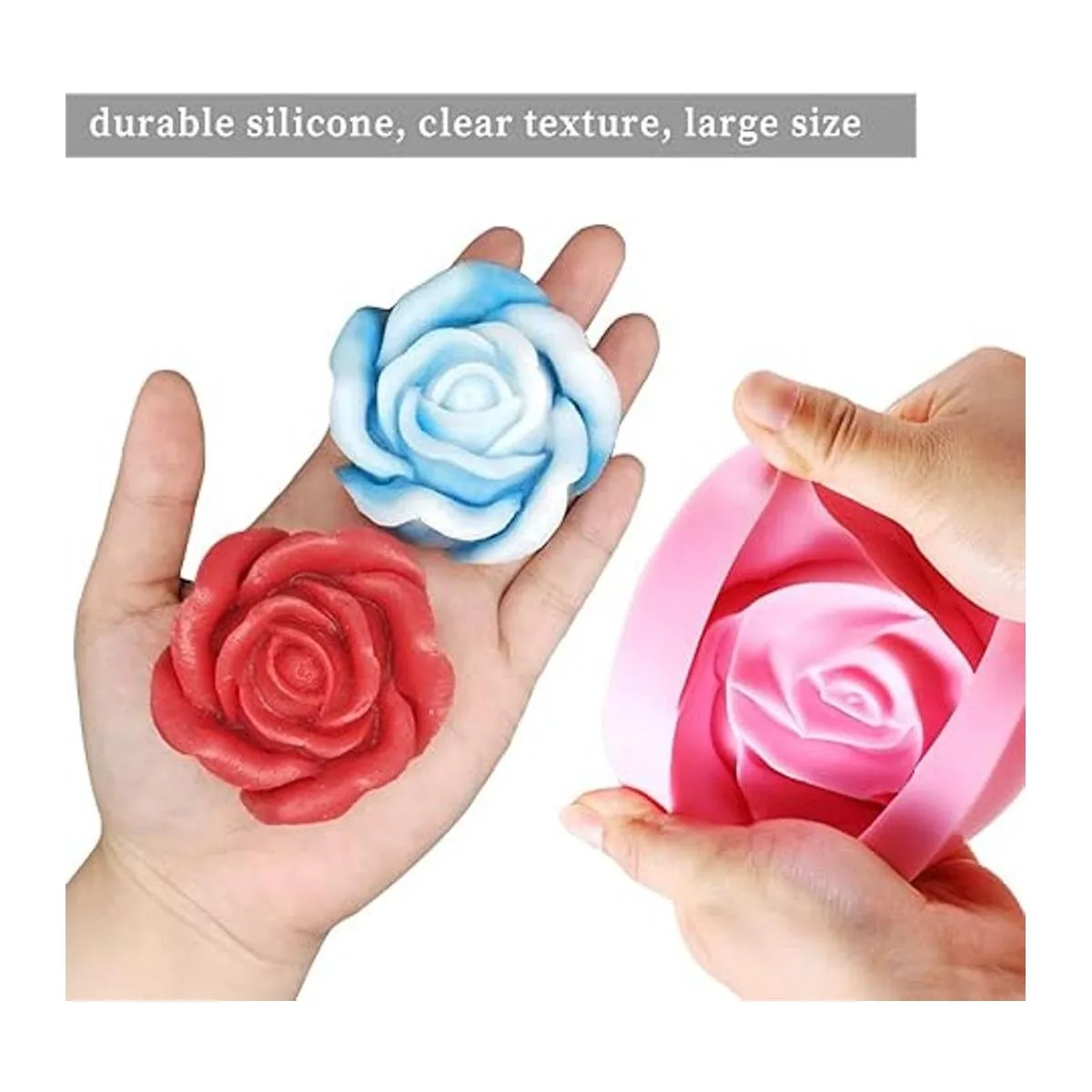 Moldes de silicona 3D 2 piezas de molde de vela de resina_6