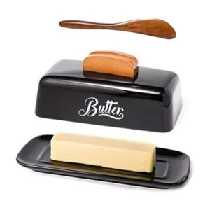 Mantequilla con tapa y cuchillo soporte de cerámica para_1