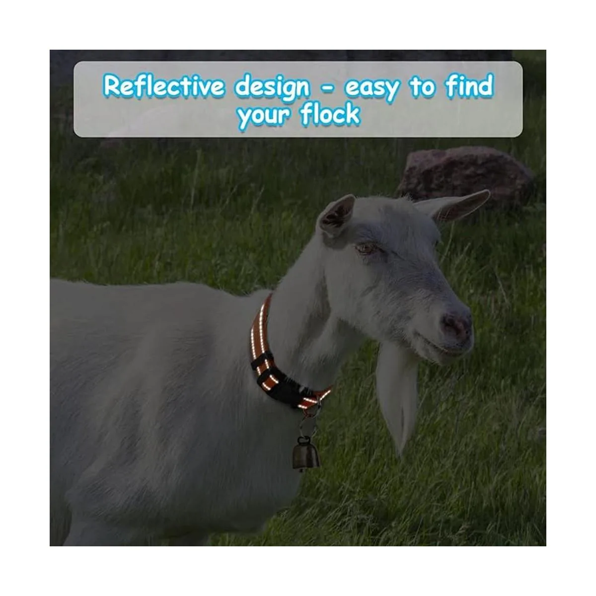 GINDOOR 5 Pack Reflective Goat Collars with Bells Cow_7