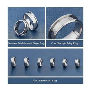 UNICRAFTALE 24 anillos de acero inoxidable con núcleo de 6_2