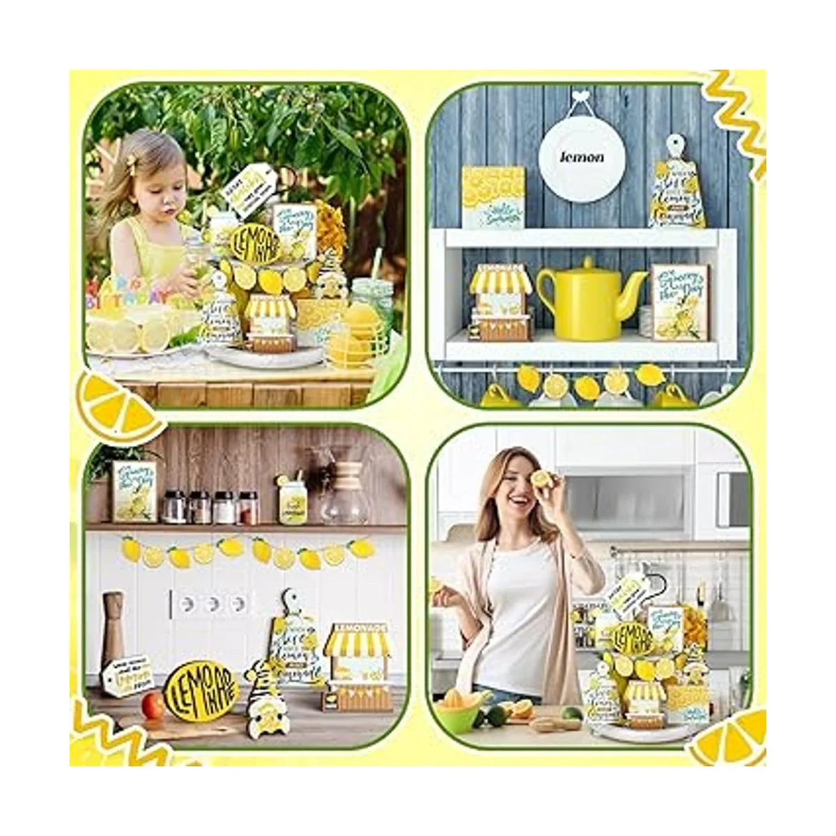 Qunclay 13 piezas de bandeja de limón fresco para_7