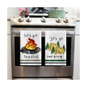 Juego de 4 toallas de cocina para campamento juego de 4_5