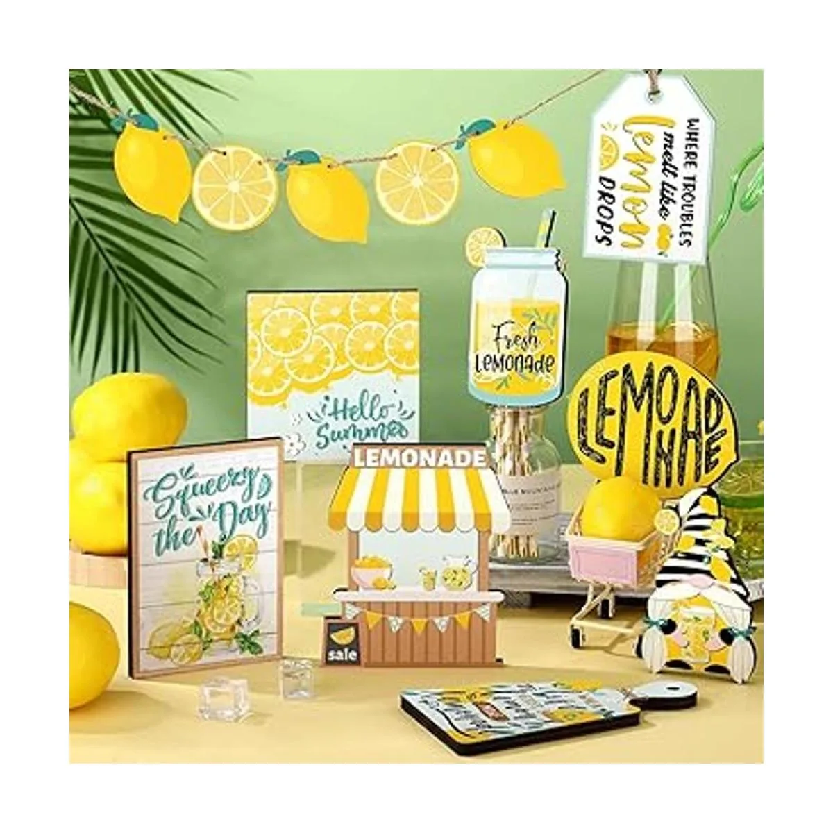 Qunclay 13 piezas de bandeja de limón fresco para_6